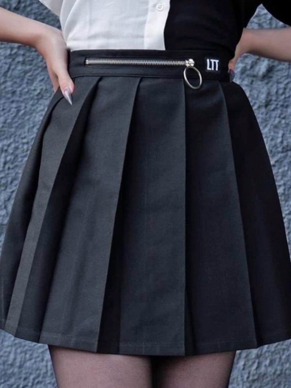 Love Too True black pleated skirt